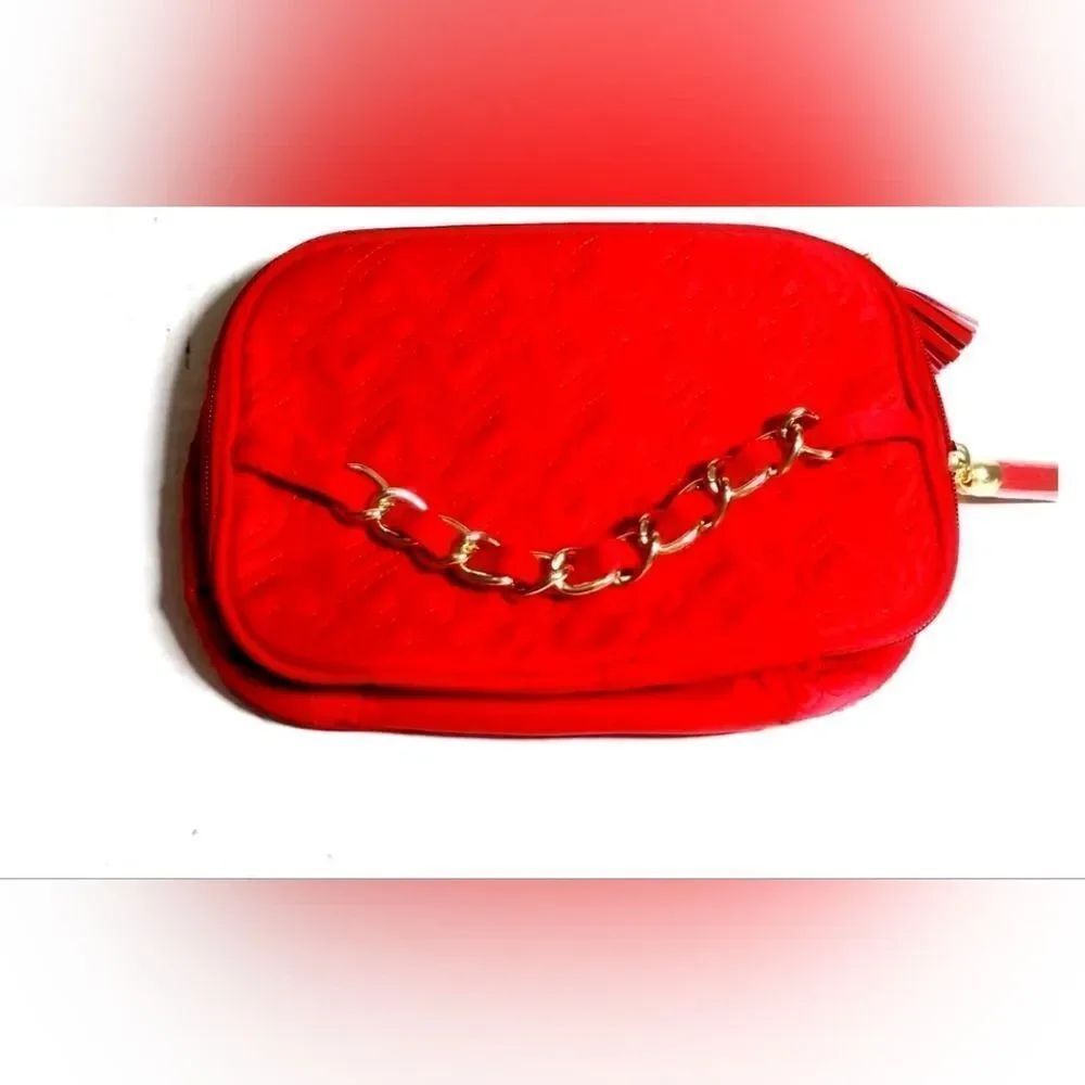 New Mary Kay Red Heart Quilted Cosmetic Makeup Bag Case Toiletry 8.5"×6"